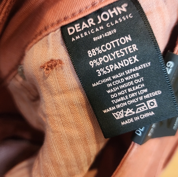 NWT Dear John Soft Stretch Denim Chalk Pink Orange Terracotta Shorts. Size 29. - Picture 9 of 16